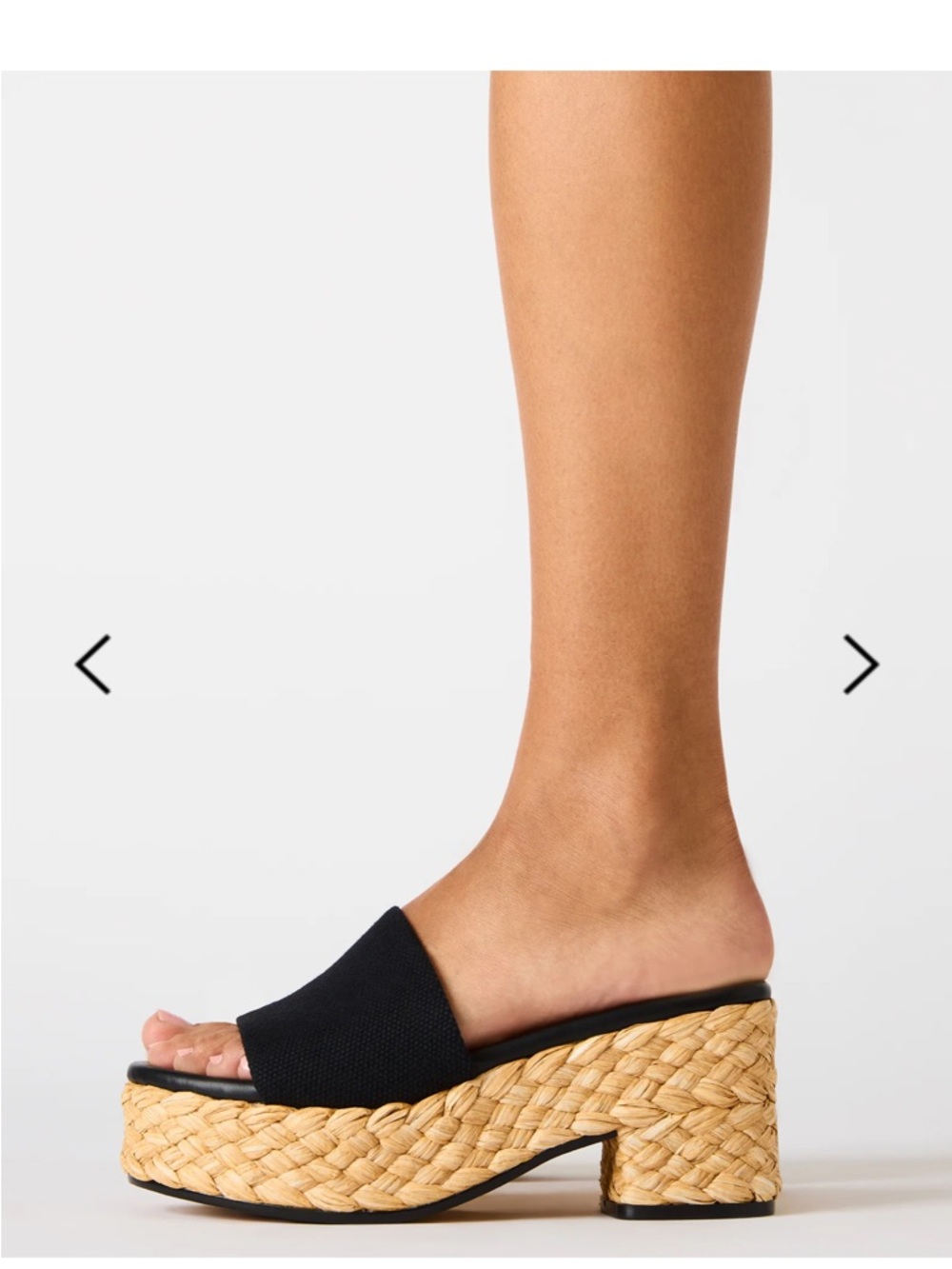 Steve Madden Dock Raffia Black Woven Platform Block Heel Sandal Size 9